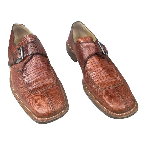 Julio Blanco Men’s Brown Lizard Monk Strap Dress Shoes Size US 10.5 main image 7